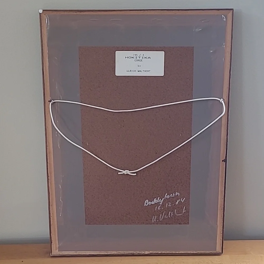VINTAGE FRAMED PHOTOGRAPHY ART 'Hokitika Gorge' by Ulrich Walthert 1984 - Picture 8 of 12